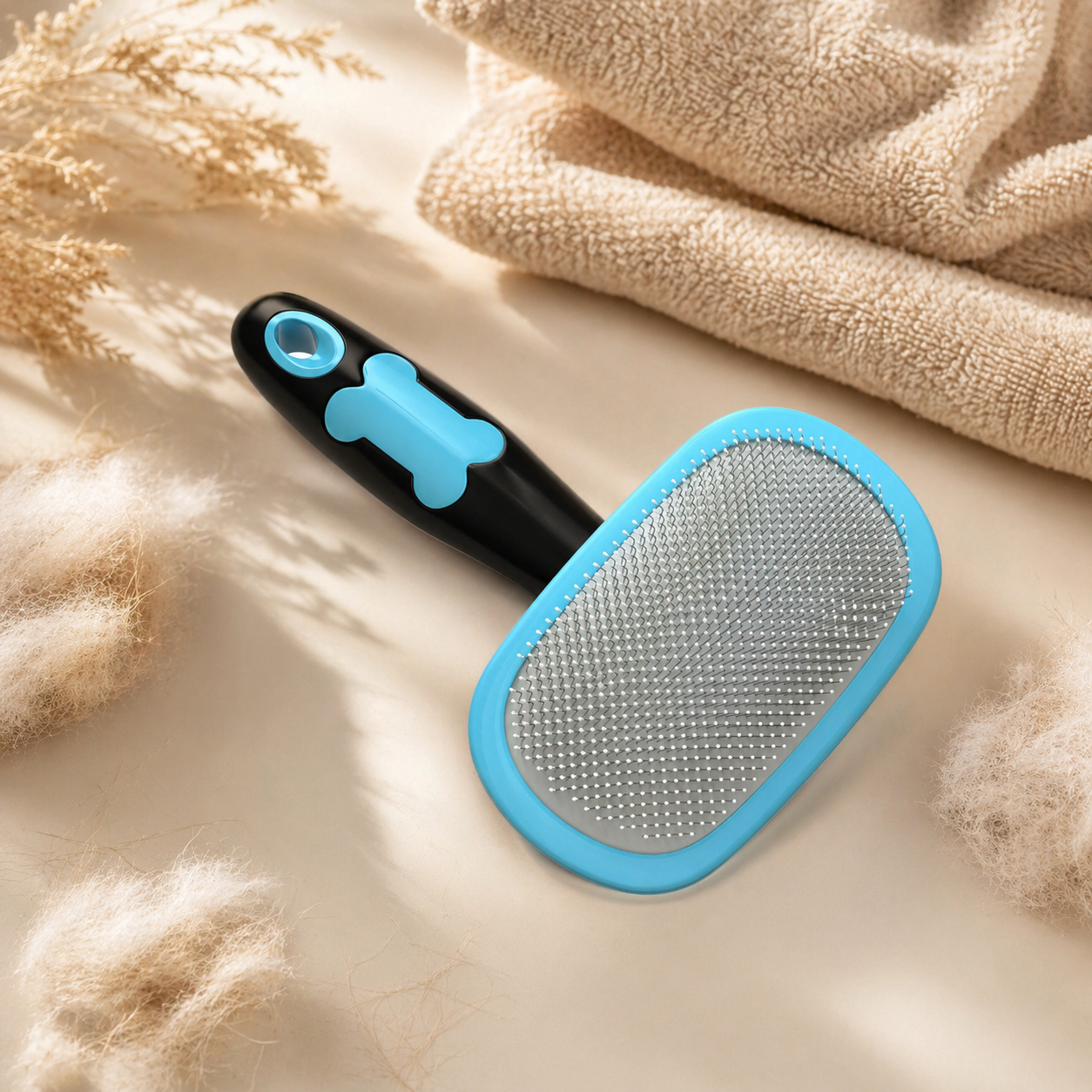 Brosse de Toilettage Anti-Poils  Toutou & Minou — Démêlante & Massage  pour Chien & Chat, Poils Courts et Longs