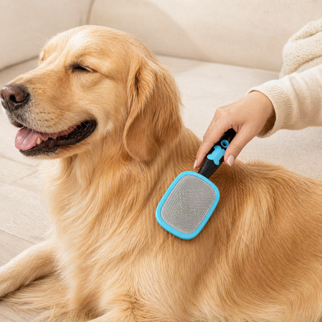 Brosse de Toilettage Anti-Poils  Toutou & Minou — Démêlante & Massage  pour Chien & Chat, Poils Courts et Longs