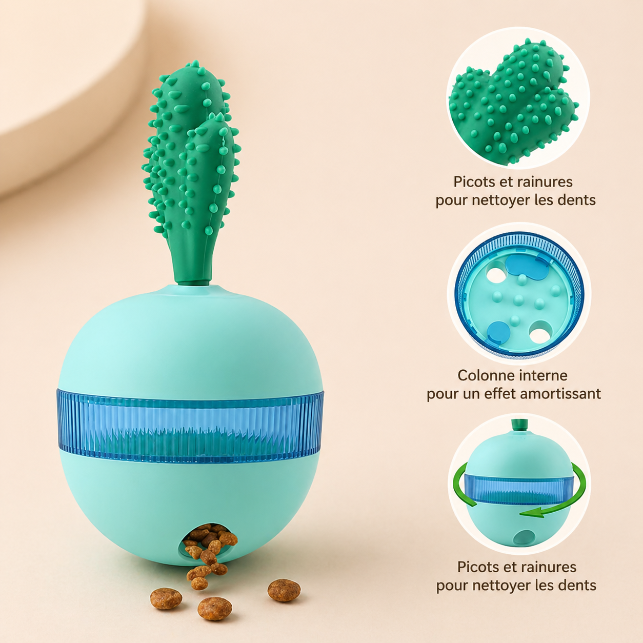 Jouet Distributeur de Friandises Toutou & Minou — Stimulation Mentale & Anti-Ennui pour Chien