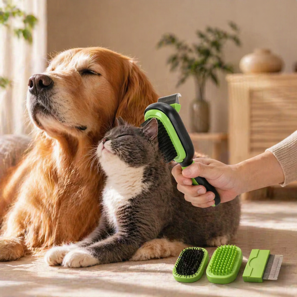 Kit de Toilettage Professionnel 5-en-1  Toutou & Minou — Chien & Chat,  Toutes Races & Tailles