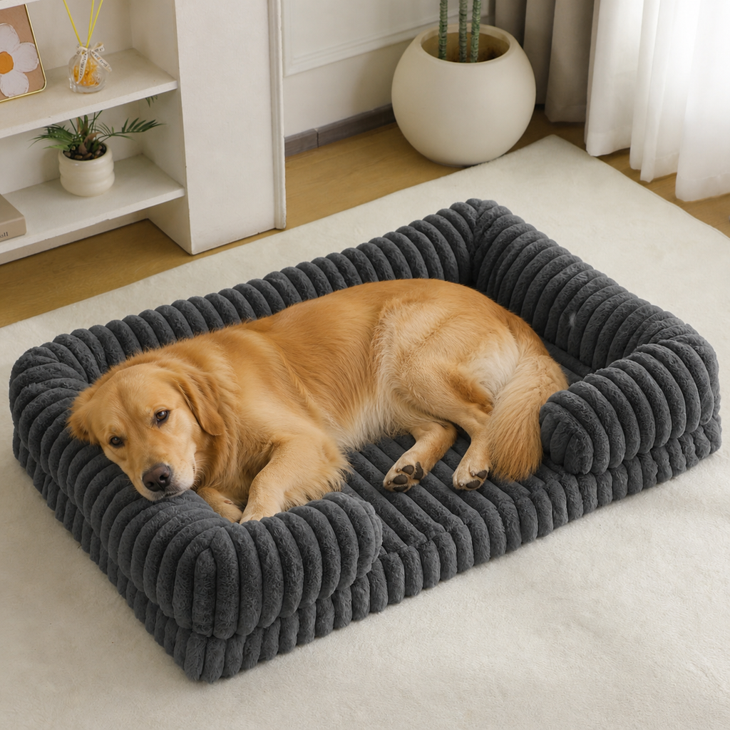 Grand Lit Chaud Douillet Toutou & Minou  — Cocon Ultra-Doux pour Chien & Chat,  5 Tailles Disponibles