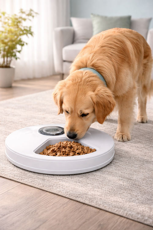 Distributeur Automatique de Croquettes  Toutou & Minou — 6 Repas Programmables  avec Message Vocal pour Chien & Chat