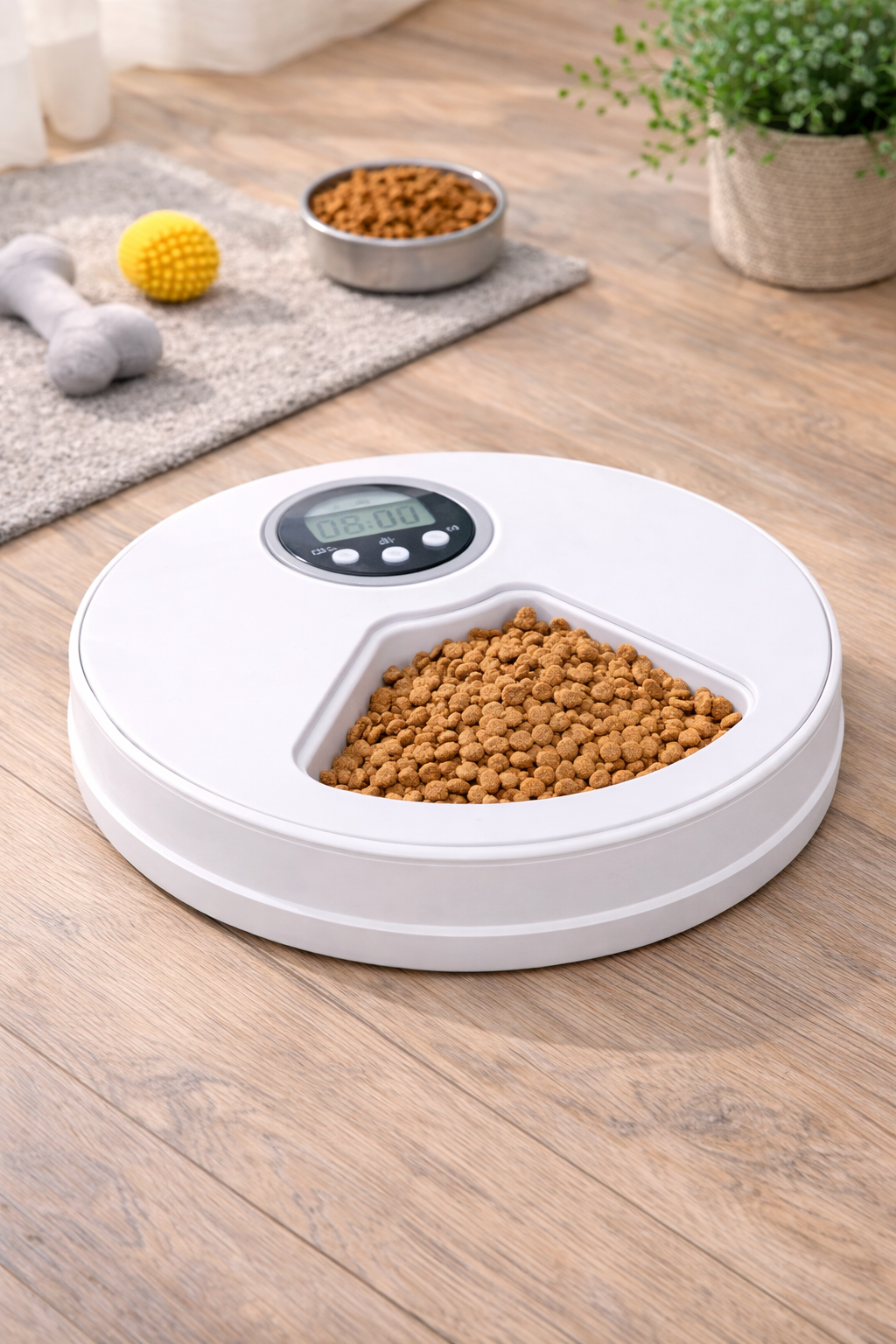 Distributeur Automatique de Croquettes  Toutou & Minou — 6 Repas Programmables  avec Message Vocal pour Chien & Chat